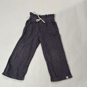 Kids Dark Gray Herringbone Drawstring Pants